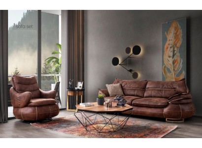 Luxus US Western Sofagarnitur Couch Loft Möbel 3+1 Sitzer Sofa Sessel 2-tlg. Neu