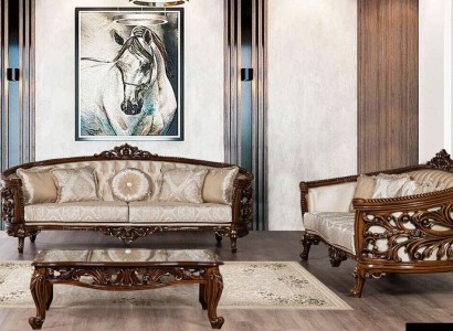 Sofa комплект 3+3 места Группа Диван Кресло Диваны Ткань Классический набор Барокко