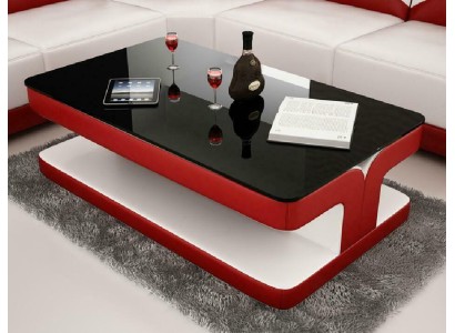 Cтол дизайна для гостиной из кожи в стиле Leder Kaffee Glas Couch Polster Beistell.