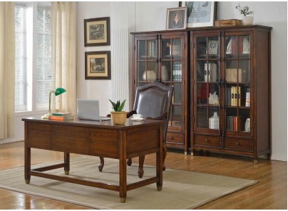 Офисный гарнитур Стол Директорский кресло Шкаф Мебель Новый 4 предмета Массивное дерево