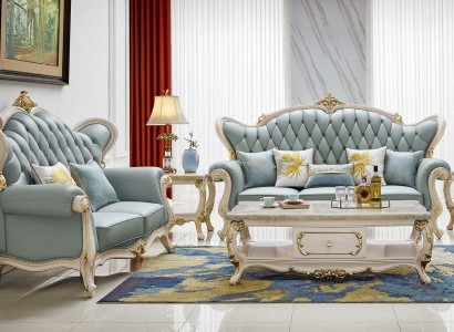 Sofagarnitur 3 2 Sitzer Sofa Sitz Couch Polster Garnitur Klassische Massivholz