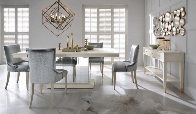 Консольный стол Косметический стол Консольная тумба Стол Роскошь Дерево Спальня Белый Современный