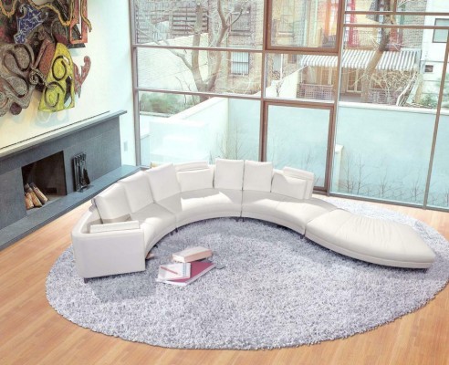 Moderne Rund Couch Wohnlandschaft Runde Sofa Polster Eck Garnitur