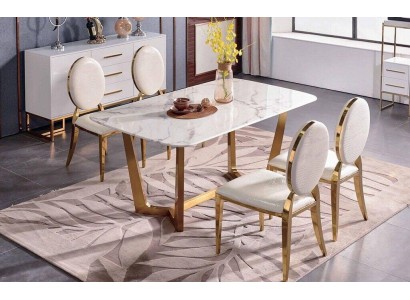 Esstisch Moderner Tisch Esszimmer Garnitur 4x Stuhl Set 5 tlg.Set