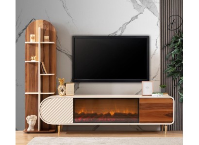 Камин Сайдборд Подделка огня Шкаф Полка Сайдборд Лоуборд телевизора ТВ Дерево Новый