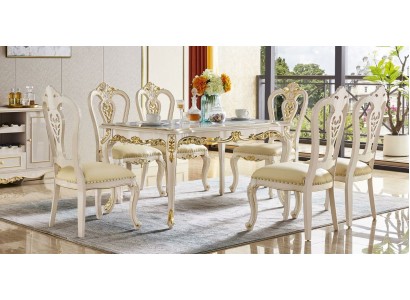 Esstisch Klassischer Esszimmer Set 7tlg Set 6x Stühle Essgruppe Massivholz