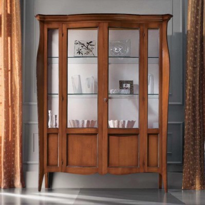 Витринные шкафы, витрины, шкаф из дерева и стекла, мебель для гостиной, классическая сервантка.