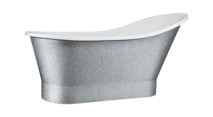 Exclusive Badewanne Silber Bade Wannen freistehende Acrylwanne Design