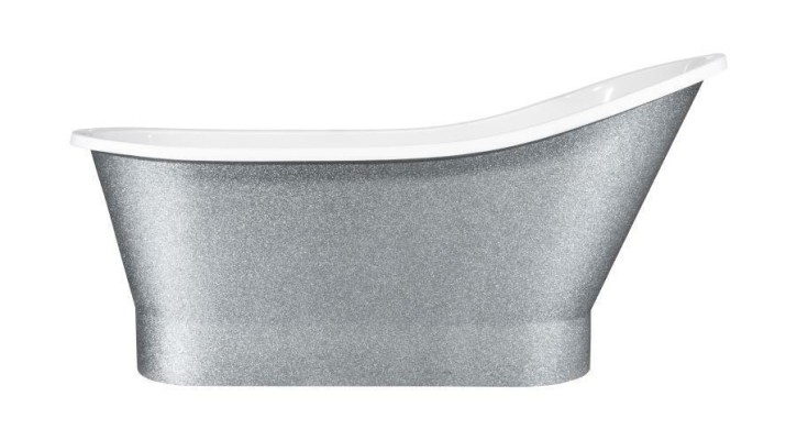 Exclusive Badewanne Silber Bade Wannen freistehende Acrylwanne Design