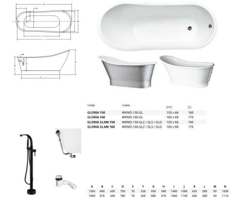 Exclusive Badewanne Silber Bade Wannen freistehende Acrylwanne Design