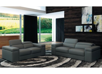 Multifunktions Ledercouch Sitz Polster Wohnzimmer Set Leder Garnitur Sofa 3+2