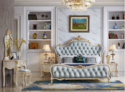Chesterfield гарнитур 2x ночной столик из массивного дерева дизайн 180x200 см Luxus 3tlg.