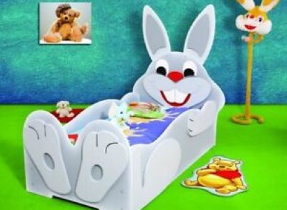 Детская кровать Кровать Кровать с матрасом с животным узором Спальное место Заяц