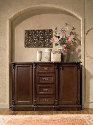 Комод Буфет Комоды Шкаф Шкафы Гостиная Дерево Барокко Коричневый Мебель