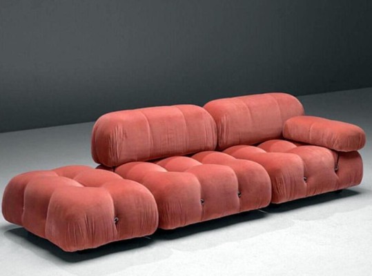 Sofa 3 Sitzer Polstersofa Rosa Textill Sitz Design Couch Sofas Stoff