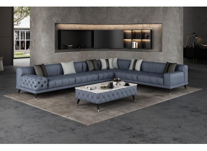 Ecksofa Sofa L-Form Wohnzimmer Couch Polster Sofas Neu Design Leder