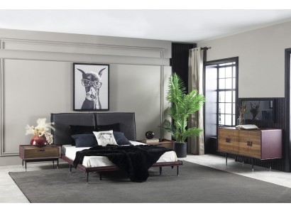 Комплект спальни: шкаф, ночные тумбочки, кровать, шкаф (4 предмета)