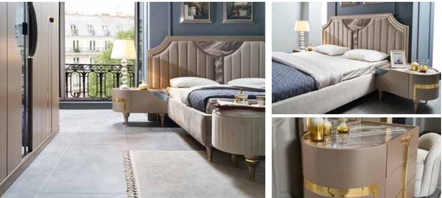 Спальня Кровать Ночной столик Шкаф Комод Табурет Гарнитур Набор 6 шт. Новый