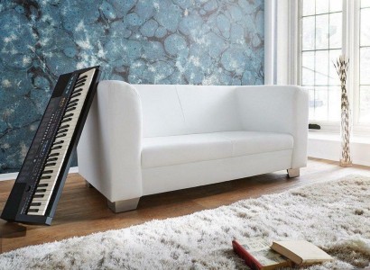 Дизайнерский классический диван Chesterfield Big XXL для трех человек из кожи и текстиля.