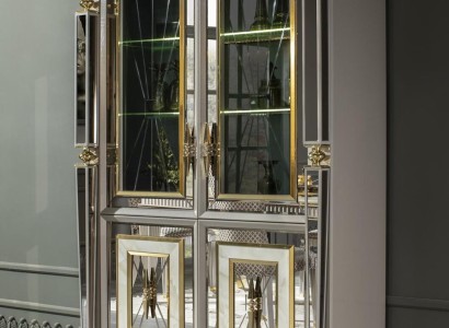 Роскошная витрина Оригинальная мебель Шкаф Витрины Стекло Дерево Шкафы
