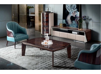 Luxus Wohnzimmer Möbel Sideboard Schrank Leder Hochglanz rtv tv