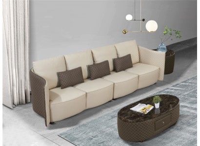 Sofa Couch Polster Sofas 4 Sitzer Textil big xxl Wohnzimmer Couchen Leder