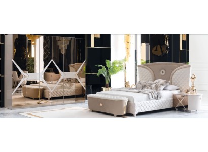 Кровать, ночной столик, шкаф 6 предметов спальный гарнитур дизайн, роскошный, манекен, современный