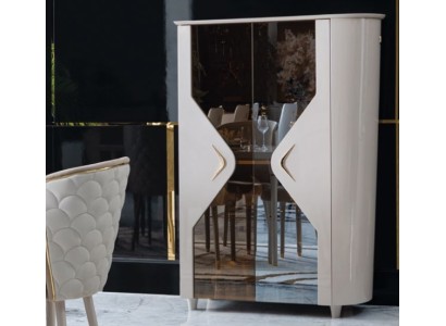 Витринный шкаф из натурального дерева, сервант, массивное дерево столовая мебель.