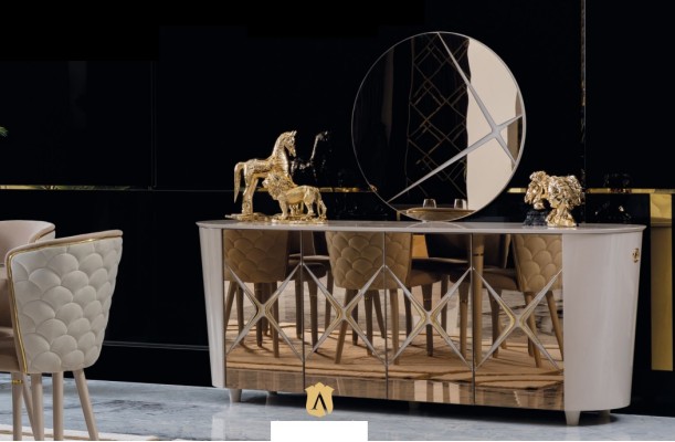 Комод шкаф Полка Консоль Мебель Шкаф из дерева Италия Комплект 2 предмета Комод Зеркало