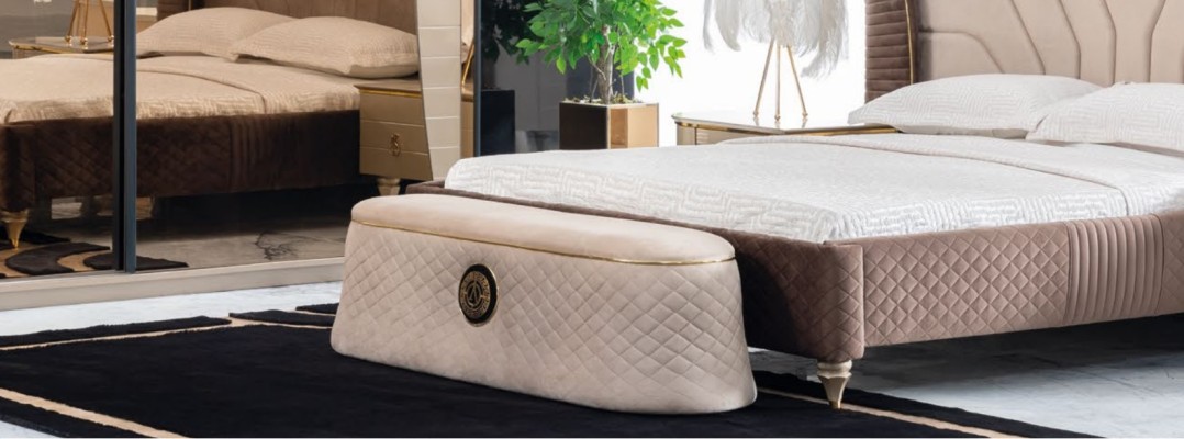 Роскошный набор спальни кровать тумбочка комод табурет группа гарнитур новый 5 предметов.