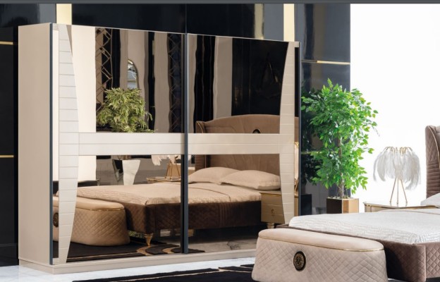 Роскошный набор спальни кровать тумбочка комод табурет группа гарнитур новый 5 предметов.