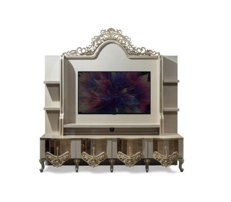 Роскошная стенка для гостиной, телевизионная стойка, низкий шкаф для гостиной, бежевые деревянные мебельные тумбы.