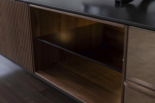 ртв тумба под телевизор стойка полки буфет гостиная дерево коричневый современный