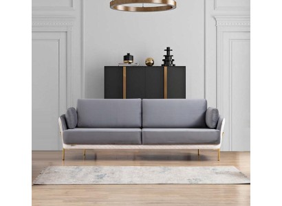 Sofa Luxus Möbel Wohnzimmer Textil Samt Stoff Dreisitzer Design Modern