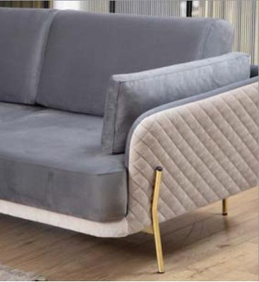 Sofa Luxus Möbel Wohnzimmer Textil Samt Stoff Dreisitzer Design Modern