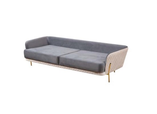 Sofa Luxus Möbel Wohnzimmer Textil Samt Stoff Dreisitzer Design Modern