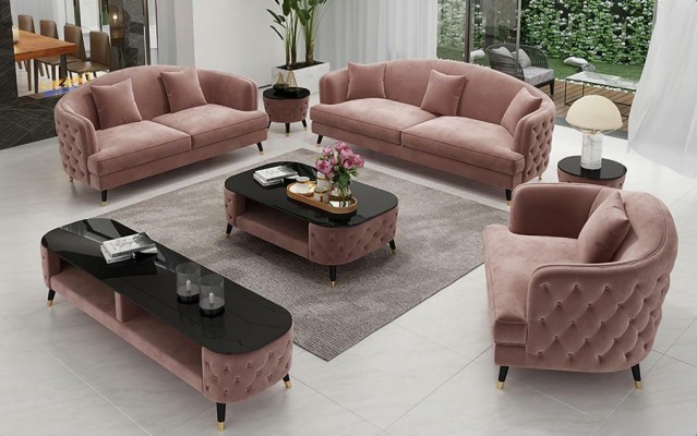 Sofa set 3+2+1 Seater Coffee Table Sideboard set Design Modern 7 pcs.