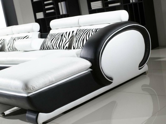 Кожаный диван угловой +2 пуфа набор обивки формы U дизайн дивана