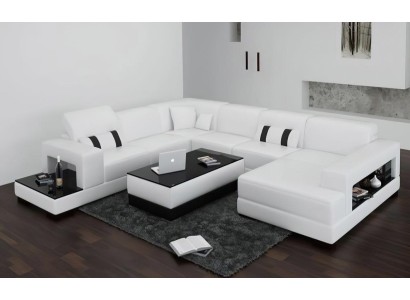 Ecksofa Sofa Couch Polster Deko Wohnlandschaft Leder Eck Sofas Garnitur