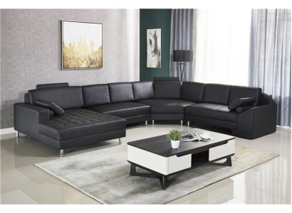 Ecksofa U Form Sofa Couch Polster Ecksofa Wohnlandschaft Ledersofa