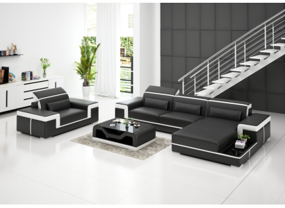 Ecksofa Set Couch Polster Eck Garnitur Sessel Wohnlandschaft L Form