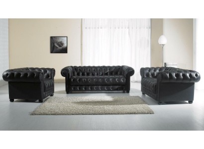 Ledersofa Sitzpolster Garnitur Chesterfield Stühle Design Sofa Couch Garnitur