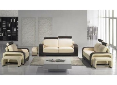 Ledersofa Sofagarnitur 3+2+1 Sitzer Set Deko Garnitur Polstersofa Couch