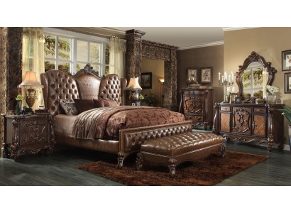 Chesterfield кожаная кровать кровати обивка дизайн двуспальная кровать 180x200см