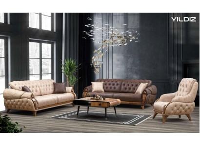 Sofa 3 Sitzer Sofas Leder Dreisitzer Polster Design Wohnzimmer Möbel