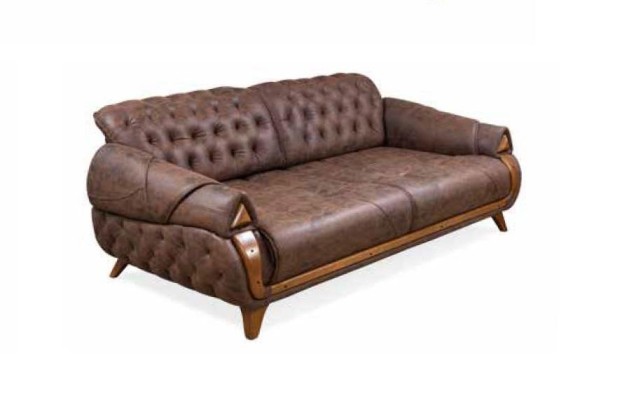 Sofa 3 Sitzer Sofas Leder Dreisitzer Polster Design Wohnzimmer Möbel