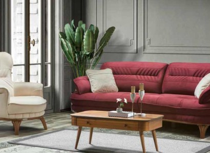 Sofa 3 Sitzer + Sessel Wohnzimmer Sofa Sofas Sessel Luxus Stoff Möbel