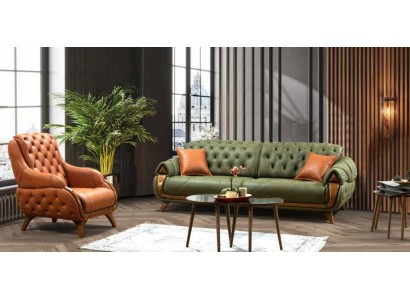 Sofagarnitur 3+1 Sitzer Gruppe Sofa Sessel Chesterfield Sofas Couch