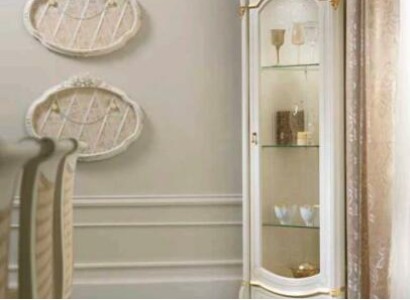 Klassische Eckvitrine Eckschrank Glas Holz Vitrine Möbel Glas Schrank Vitrine