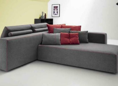 Sofa L-Form Textil Couch Ecke gepolstert Sitz Sofa Wohnzimmer modern alfitalia